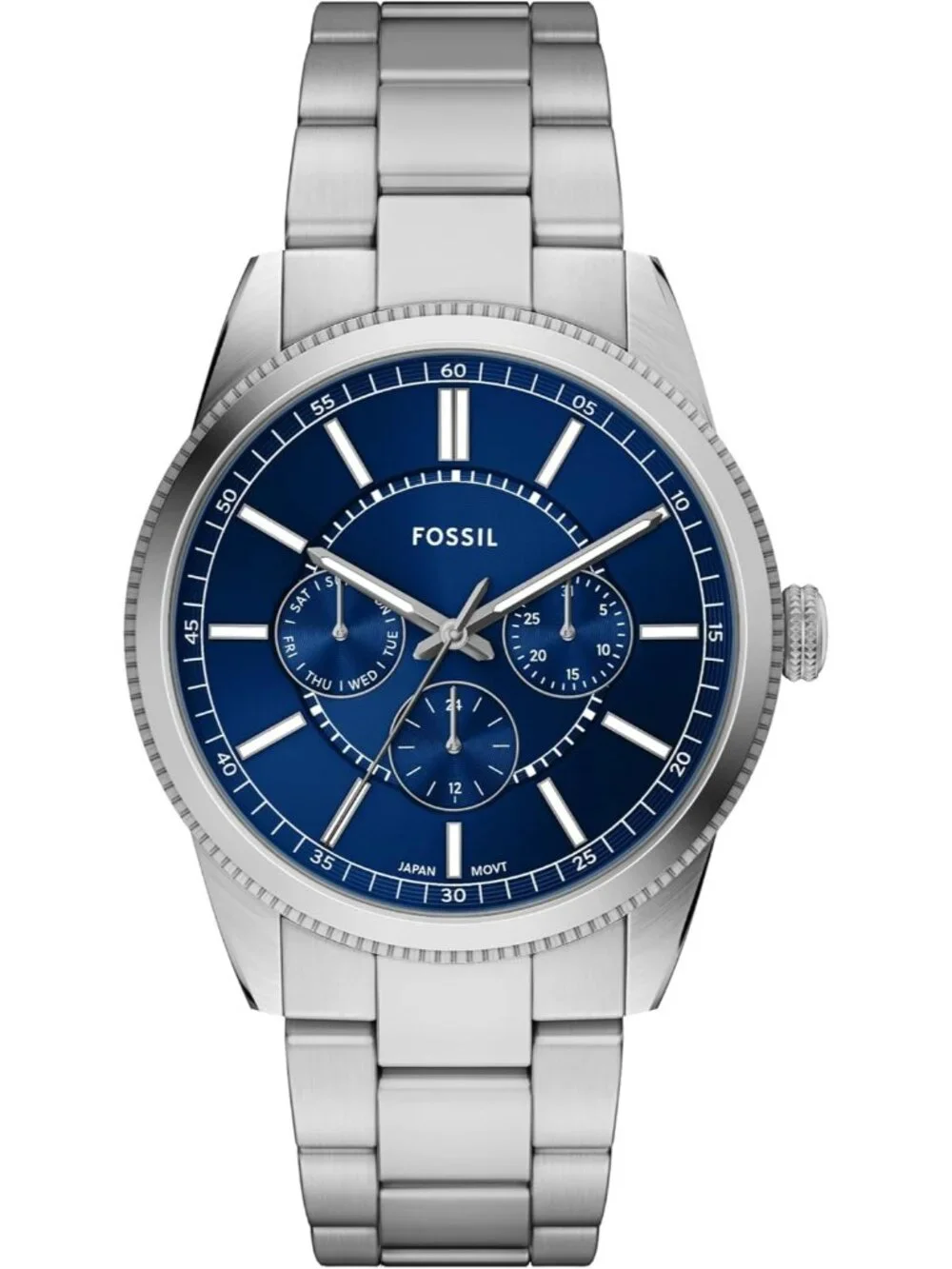Men's Silver/Blue Pearson Multifunction Stainless Steel Bracelet Wrist Watch